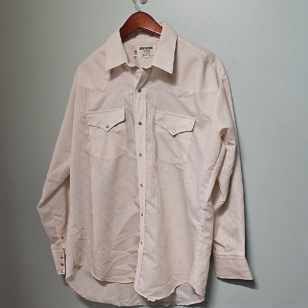 Rubbock Men's Cream Pearl Snap Western Shirt